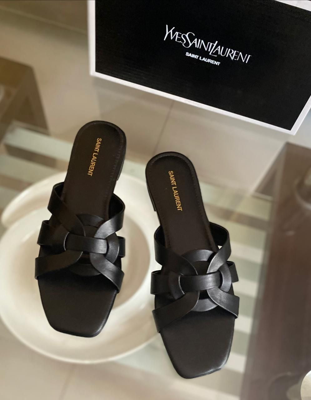 Saint Laurent Leather Crafted Sandals