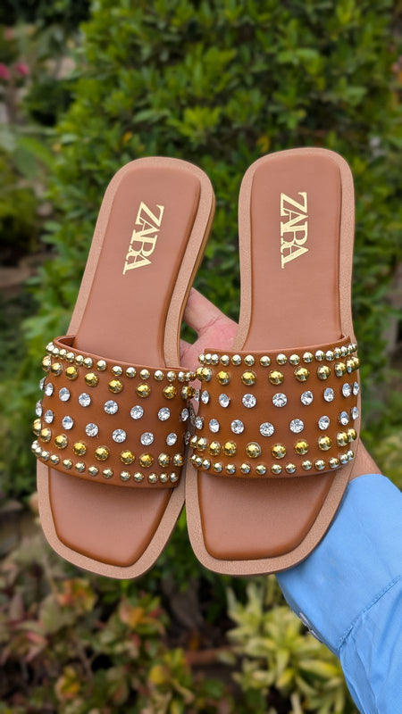 Zara Pearl And Diamond Sliders