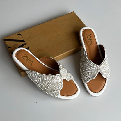 Zara Pearl Crafted Sandals