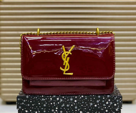 Ysl Maroon Top Handle Crossbody Bag