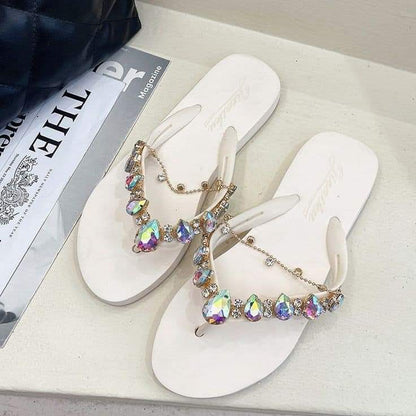 Sia Stone Embelished Flip flops