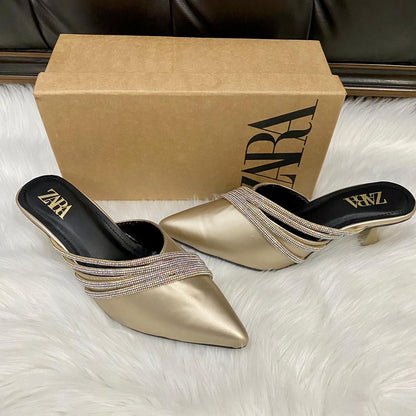 Zara Rhinestone Pumpy Heel