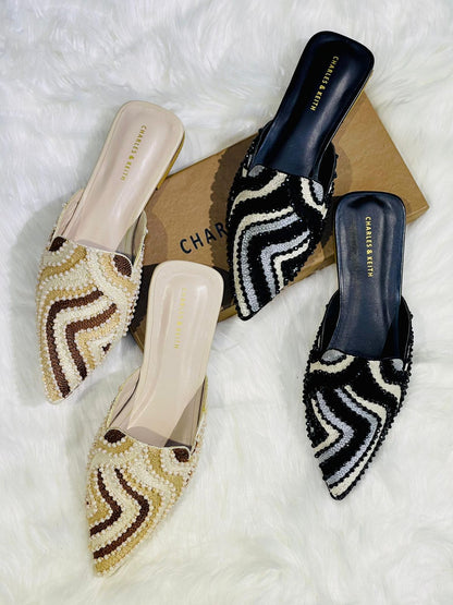 NEW ARRIVAL CHARLES & KEITH EMBROIDERED PUMPS