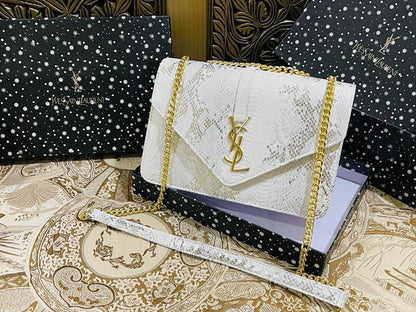 Saint Laurent Shimmer Crocodile Shoulder Bag