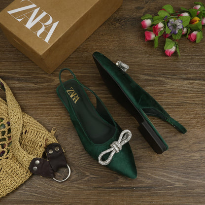 Zara Suede Bow Mules