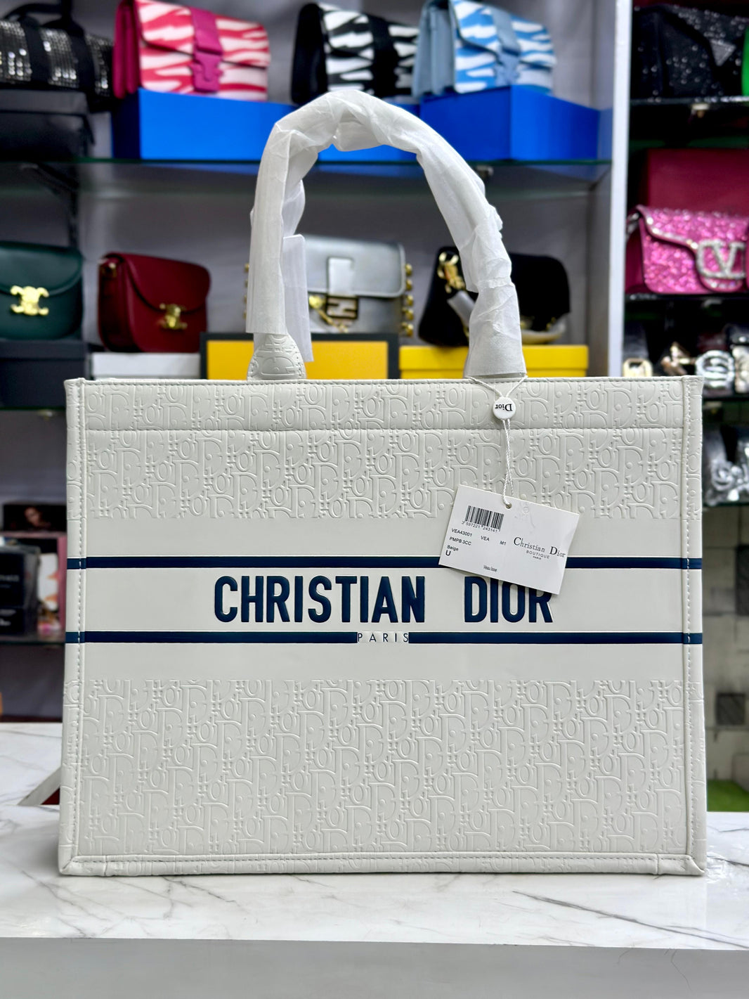 Christian Dior Leather Tote Bag