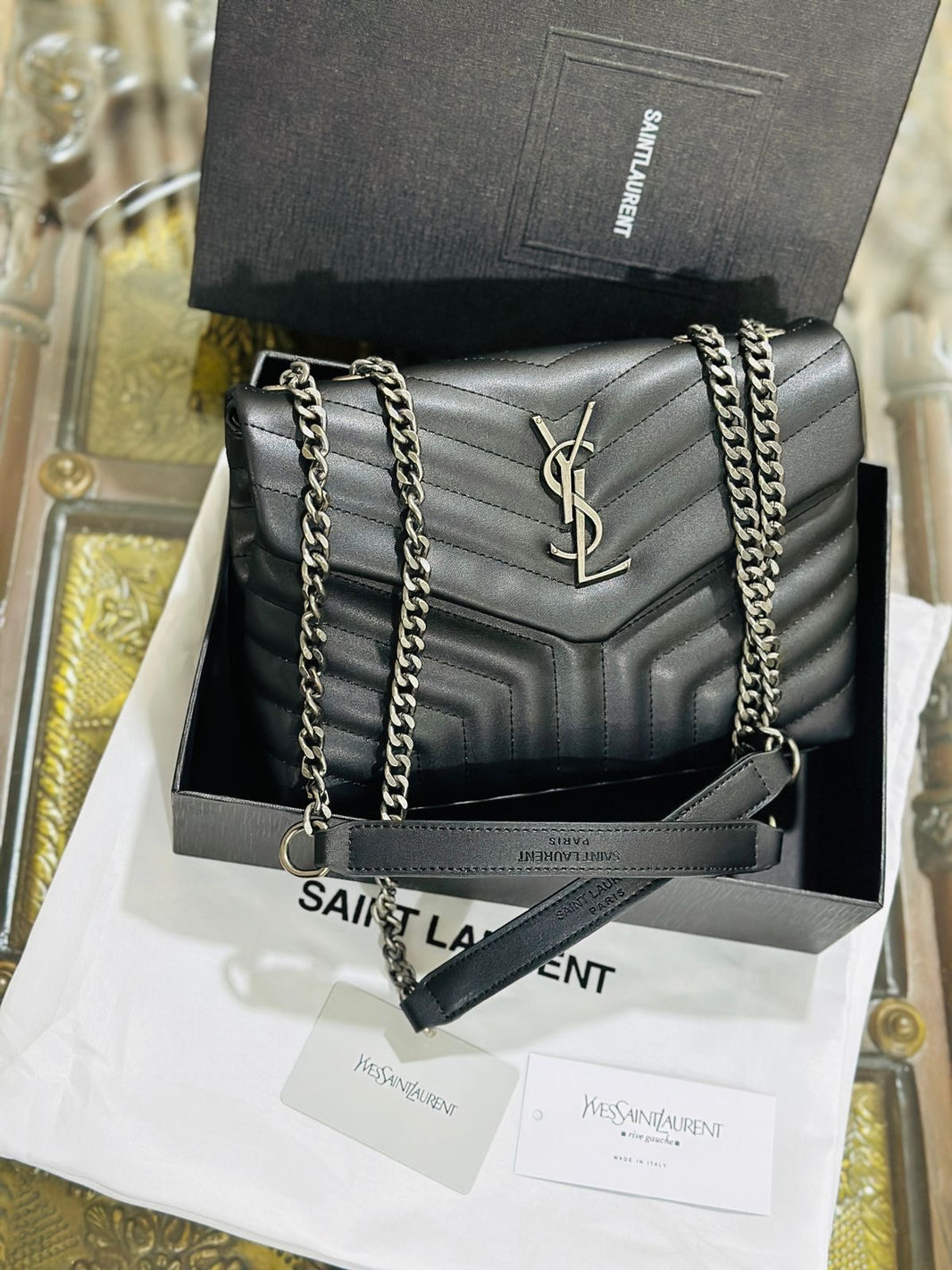 Saint Laurent Puffy Cowhide Leather Shoulder Bag