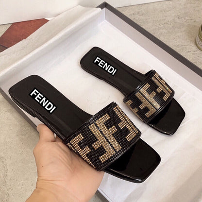Fendi Diamond Studded Sandals