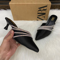Zara Rhinestone Pumpy Heel