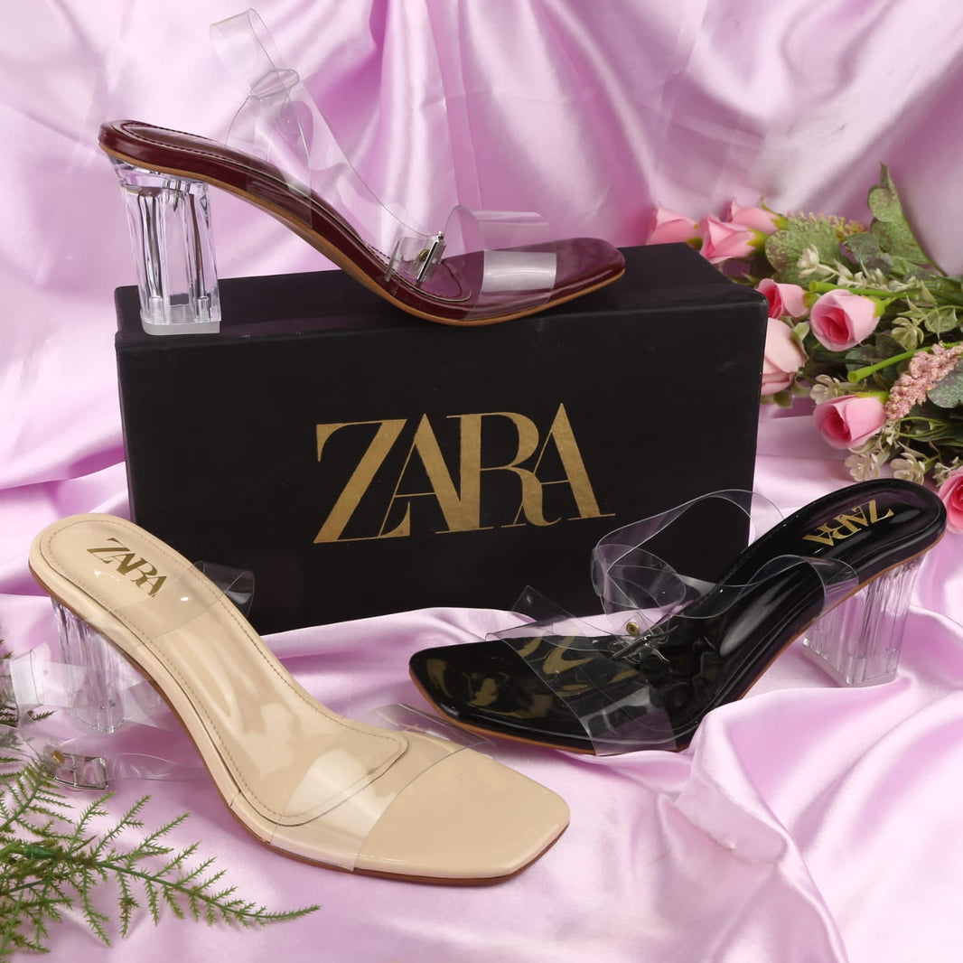 Zara Transparent Block heels