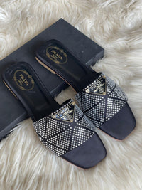Prada Stone Embelished Sandals