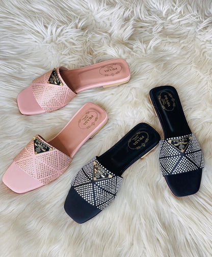 Prada Stone Embelished Sandals