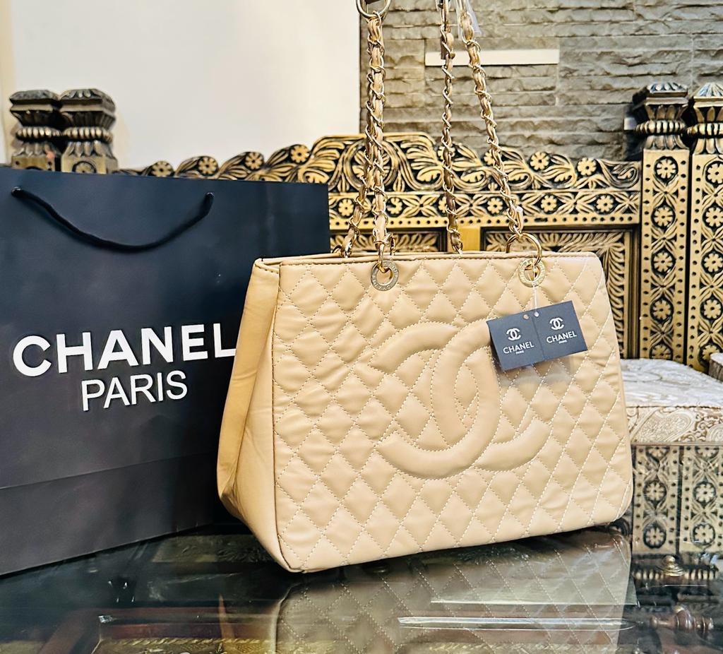 Channel Quilted Tote Bag