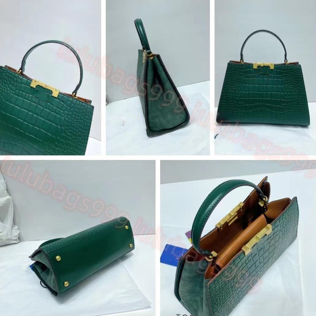 Tory Burch Crocodile Signature Leather Handbag