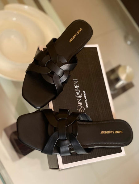 Saint Laurent Leather Crafted Sandals
