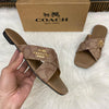 Coach Leather Cross Sandals