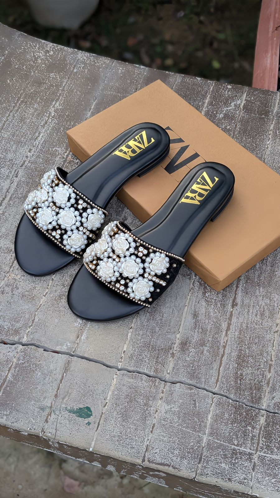 Zara Floral Embellished Sandals