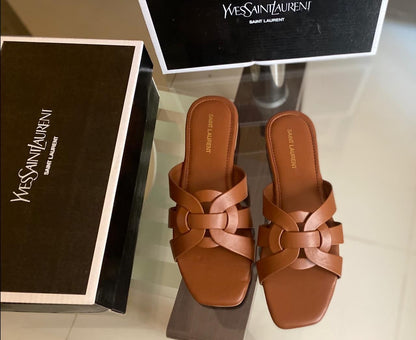 Saint Laurent Leather Crafted Sandals