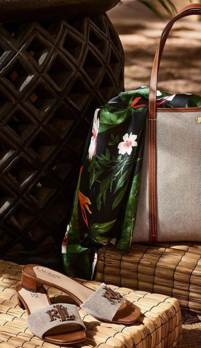 Ralph Lauren Leather Crafted Block Heel