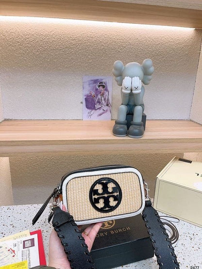 Tory Burch Mini Miller Raffia Crossbody