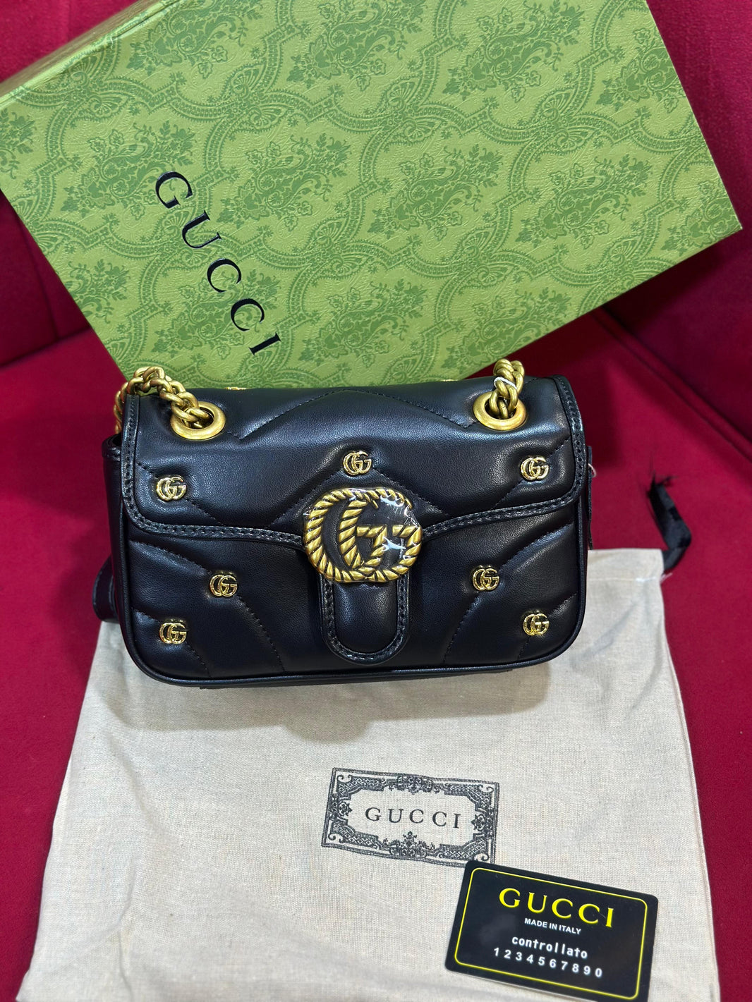Gucci Marmont Logo Embossed Bag