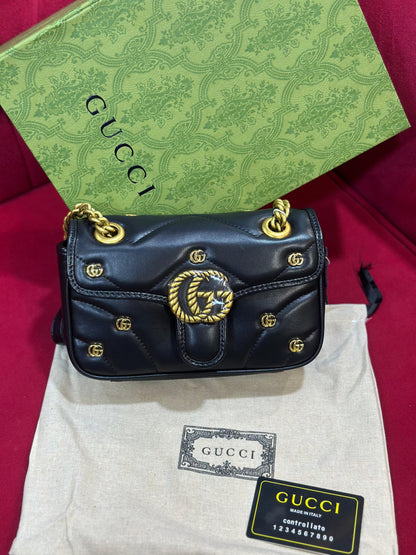 Gucci Marmont Logo Embossed Bag