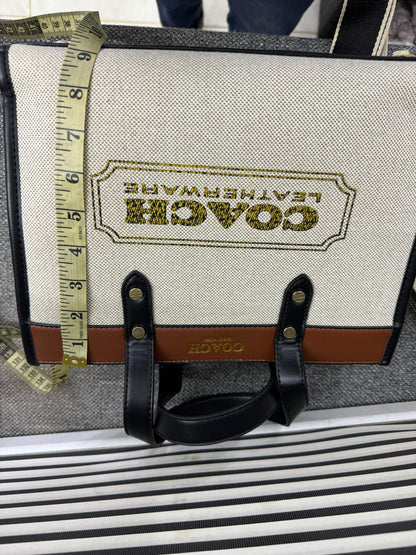 Small T Monogram Contrast Embossed Tote