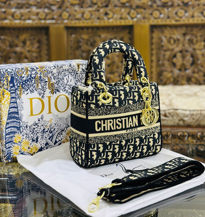 Dior Lady Lite Pale Toile De Jouy Embroidery