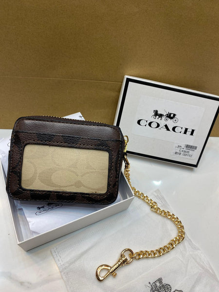 Coach Zip Card Case In Signature Canvas Bag