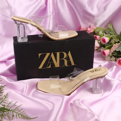 Zara Transparent Block heels