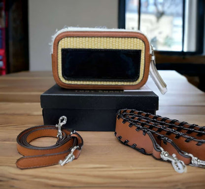 Tory Burch Mini Miller Raffia Crossbody