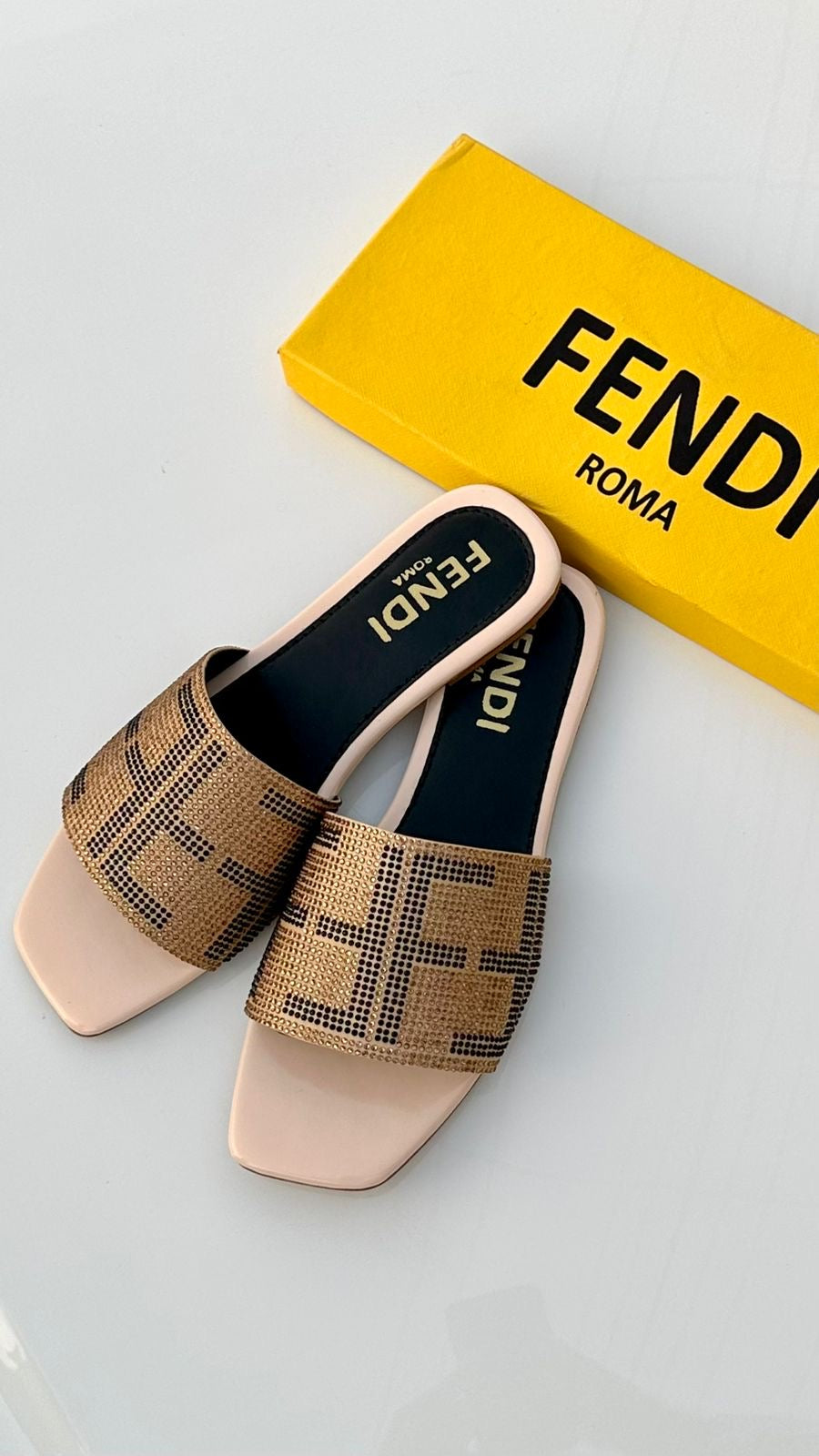Fendi Diamond Studded Sandals