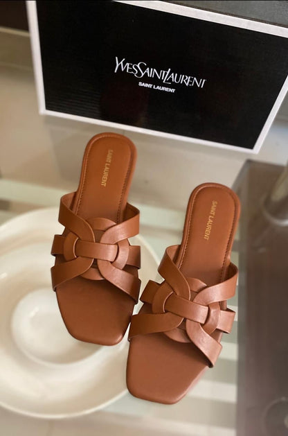 Saint Laurent Leather Crafted Sandals