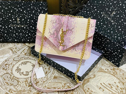 Saint Laurent Shimmer Crocodile Shoulder Bag