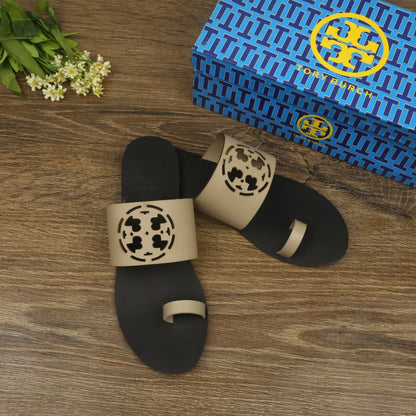 Tory Burch Leather Crafted Logo Sandals