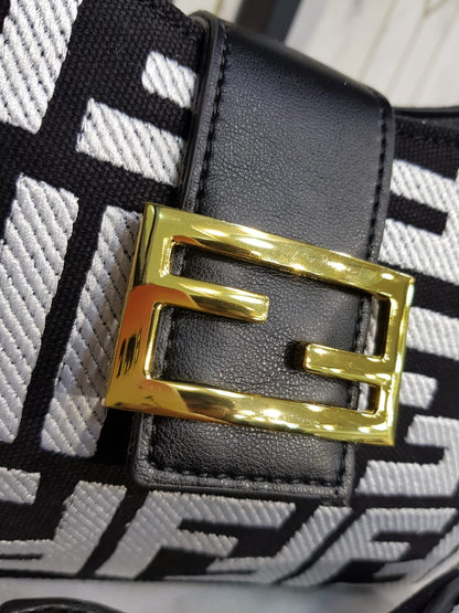 Fendi Woven Canvas Pouchette Bag