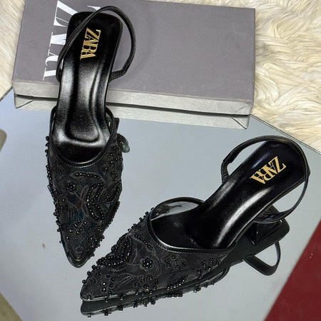 Zara Embroided Heels