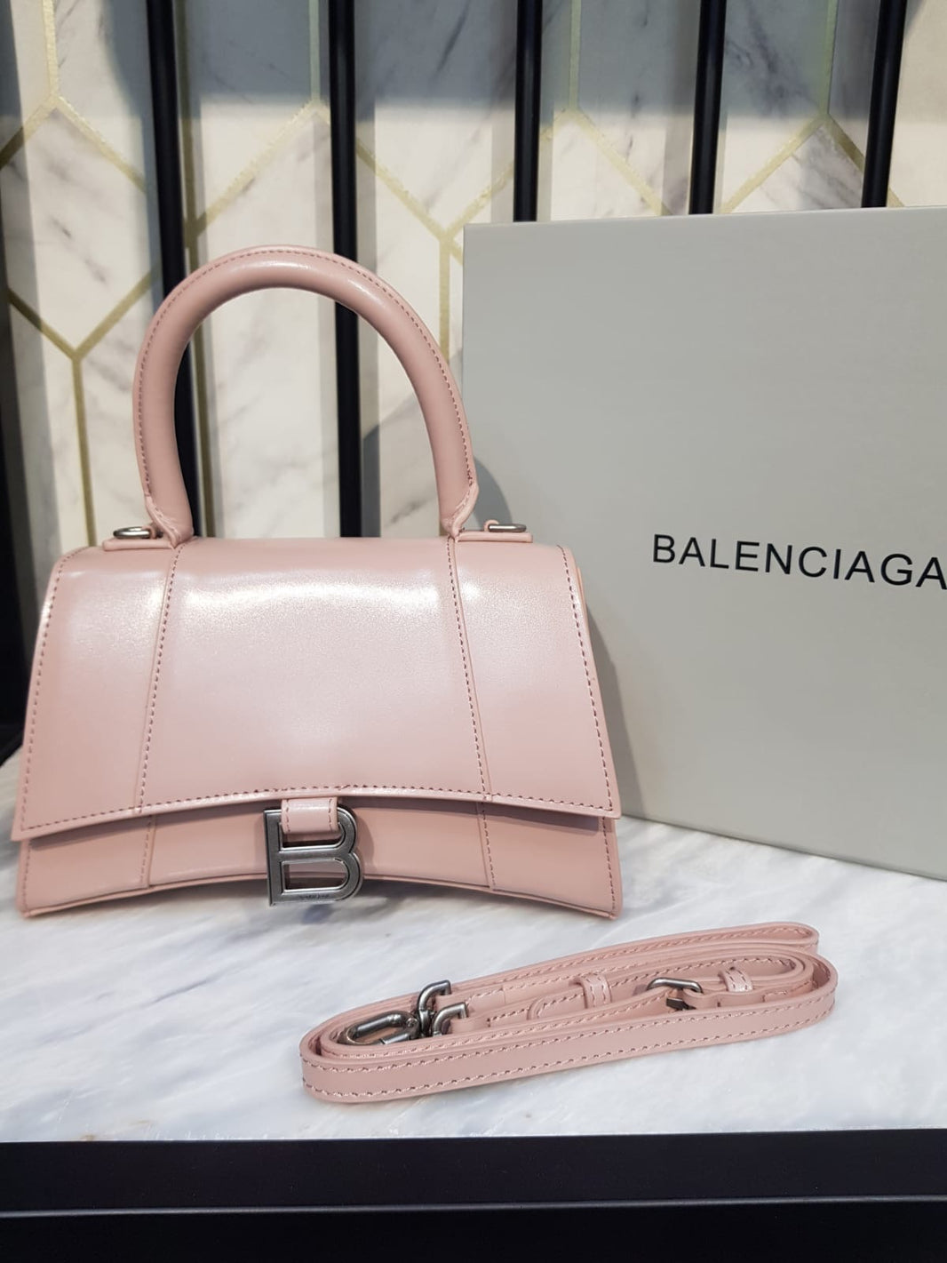 Balenciaga Women Hourglass Small Leather Bag