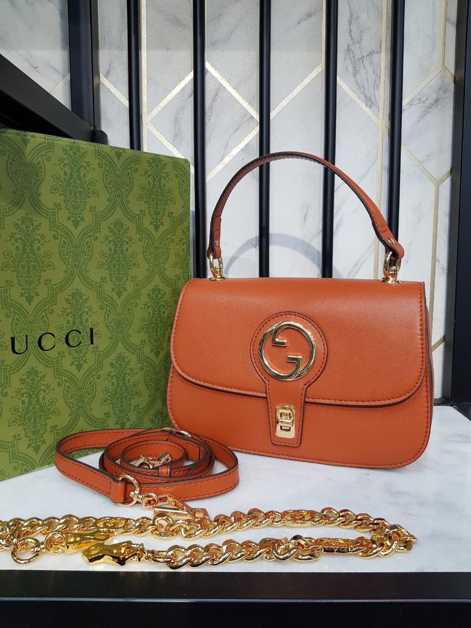 Gucci Small Top Handle Leather Bag