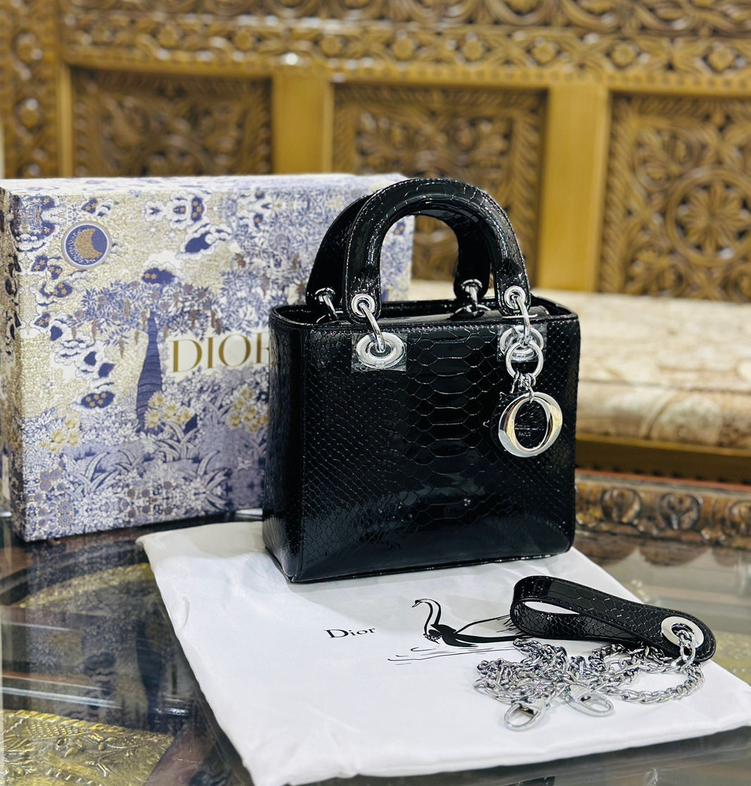 Christian Dior Patent Lady Dior Snake