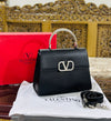 Valentino Stone Embelished Leather Crafted Handbag