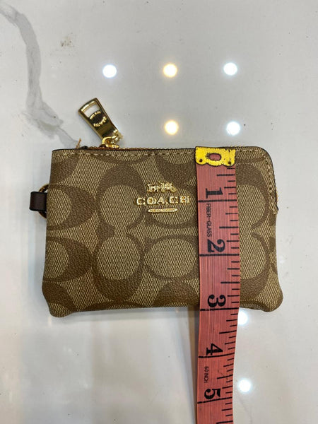 Coach Signature Canvas Corner Zip Wristlet