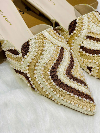 NEW ARRIVAL CHARLES & KEITH EMBROIDERED PUMPS