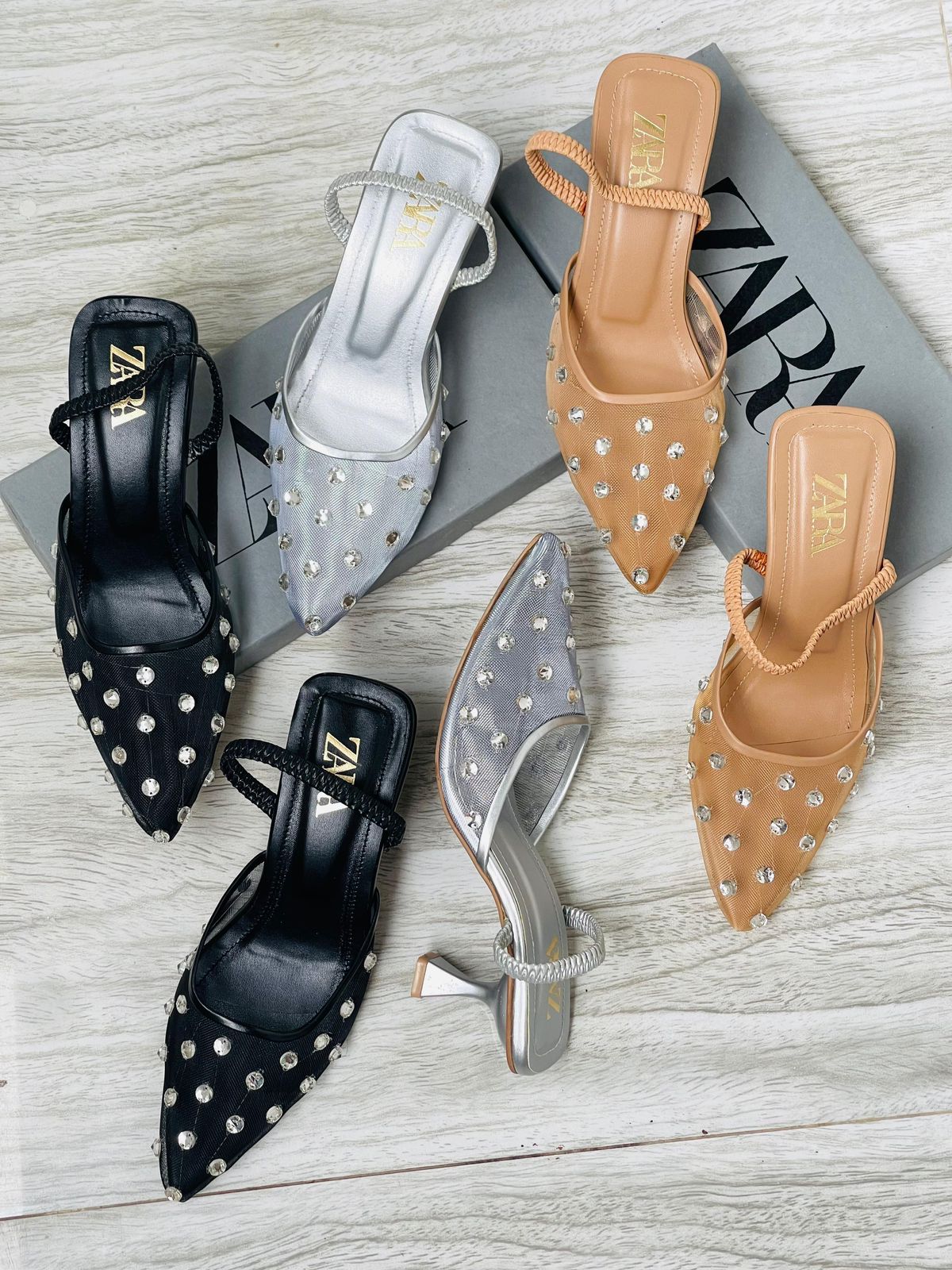 Zara Starlet Studded Heels – Yantra