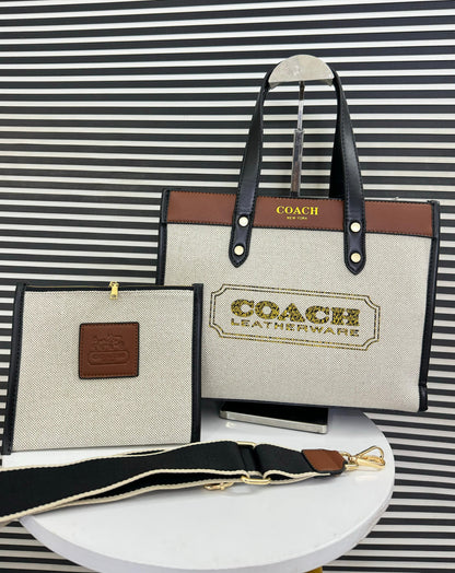 Coach Field Tote Bag w Pouch