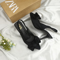 Zara Suede Bow Heels