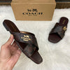 Coach Leather Cross Sandals