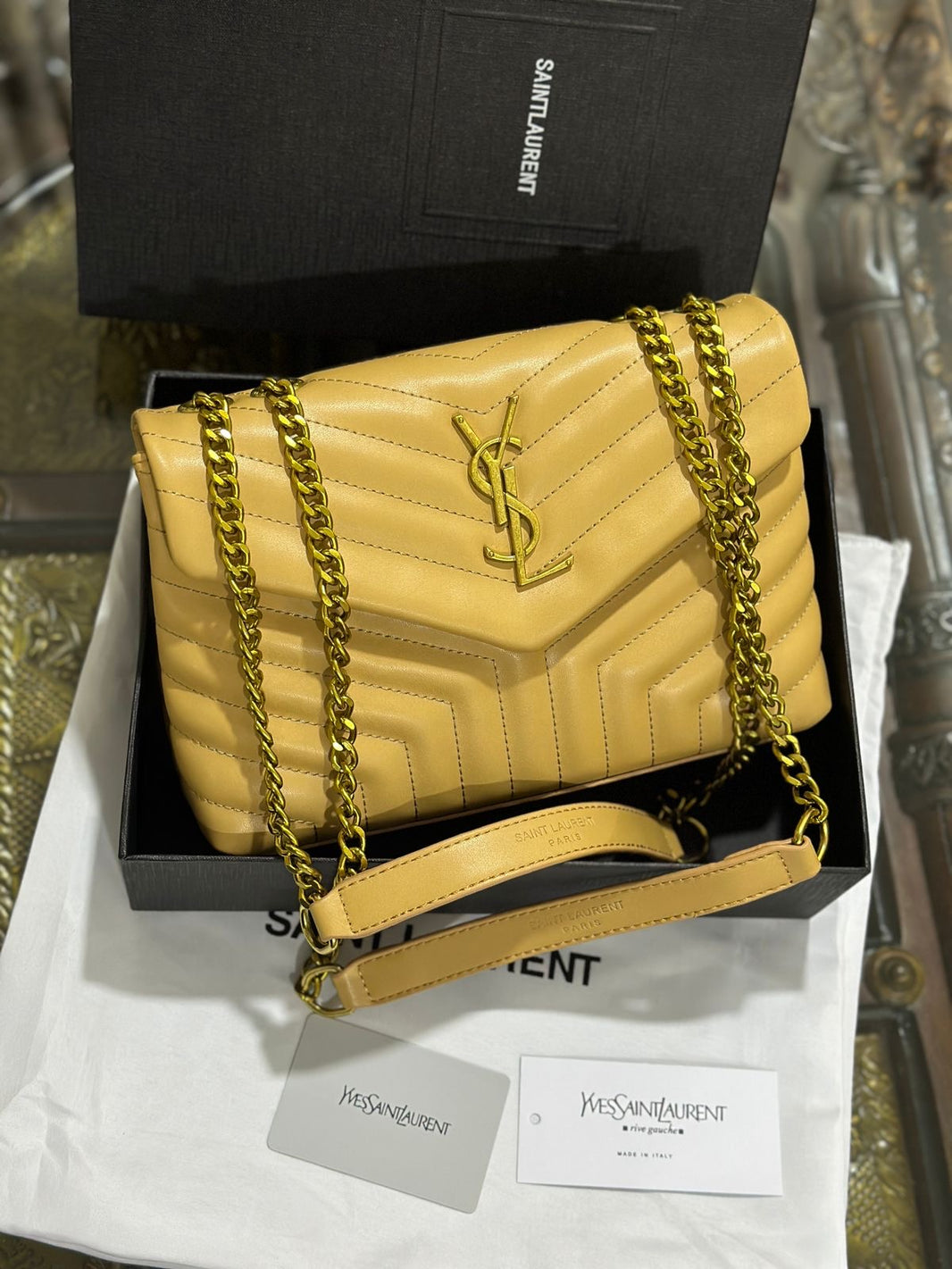 Saint Laurent Puffy Cowhide Leather Shoulder Bag