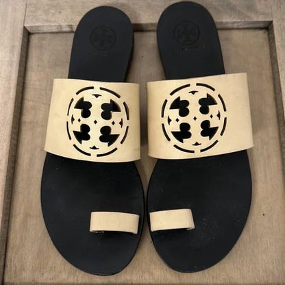 Tory Burch Leather Crafted Logo Sandals