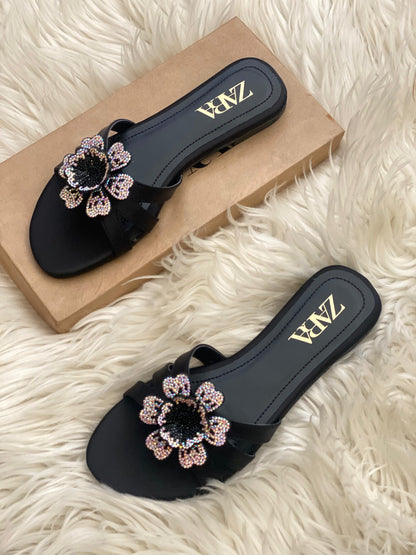 Zara Floral Signature Sandals